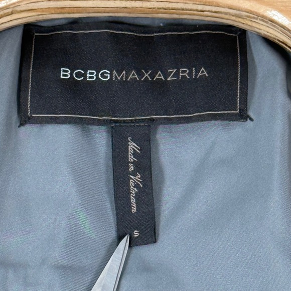 Whimsical BCBG Ophelia Small Belted Ruffle Trench Coat Asymmetrical Flared Hem - Picture 7 of 12